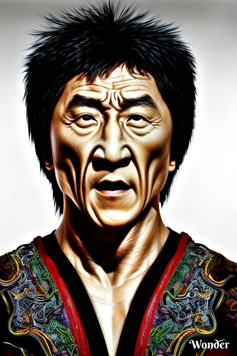 HeathenGodd70's tweet photo. Jackie Chan as Shang Tsung of Mortal Combat @wonderaiapp #Wonderai https://t.co/HjcBvS4Mb6