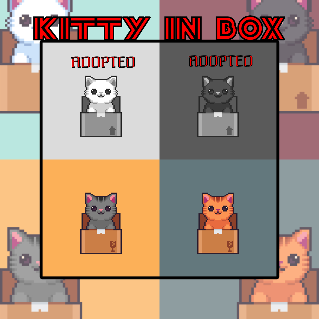 KittyinBox1's tweet photo. π₯π₯ NEW DROP OF #KITTYINBOX οΏ½οΏ½π₯
4 new kitties in boxes πββ¬πββ¬π¦π¦
π1/1 Hand drawn kitties
πͺ $ETH 0.003 Poly
πββ¬https://t.co/kRxpPD0Twu
Also there are 4 kitties still unadopted from first and second drop!!!
#NFTCommunity #nftcollector https://t.co/0KZLhAcclB