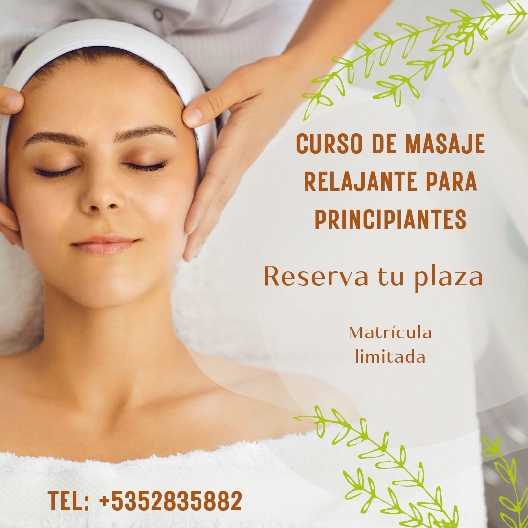 Hola, paso a recordarles que hoy es el último día de matrículas para nuestro curso de masaje relajante para principiantes, quedan pocas plazas, que esperas para inscribirte?