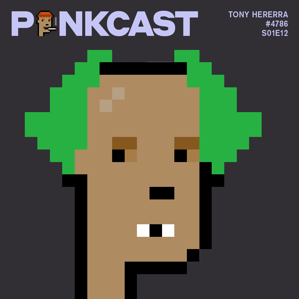 punkcastxyz's tweet photo. gm buck teeth green hair punks! π’π€‘ππ€
OUT NOW: Episode 12: Punk#4786, @tonyherrera,
104 OG Punk Claimer
Available here: https://t.co/mbXrKd0B15
#PunkCast #Punk4786 #2Atty #BuckTeeth #ClownGreenHair #Cryptopunks #Punks @tonyherrera https://t.co/aDKtHrtACr