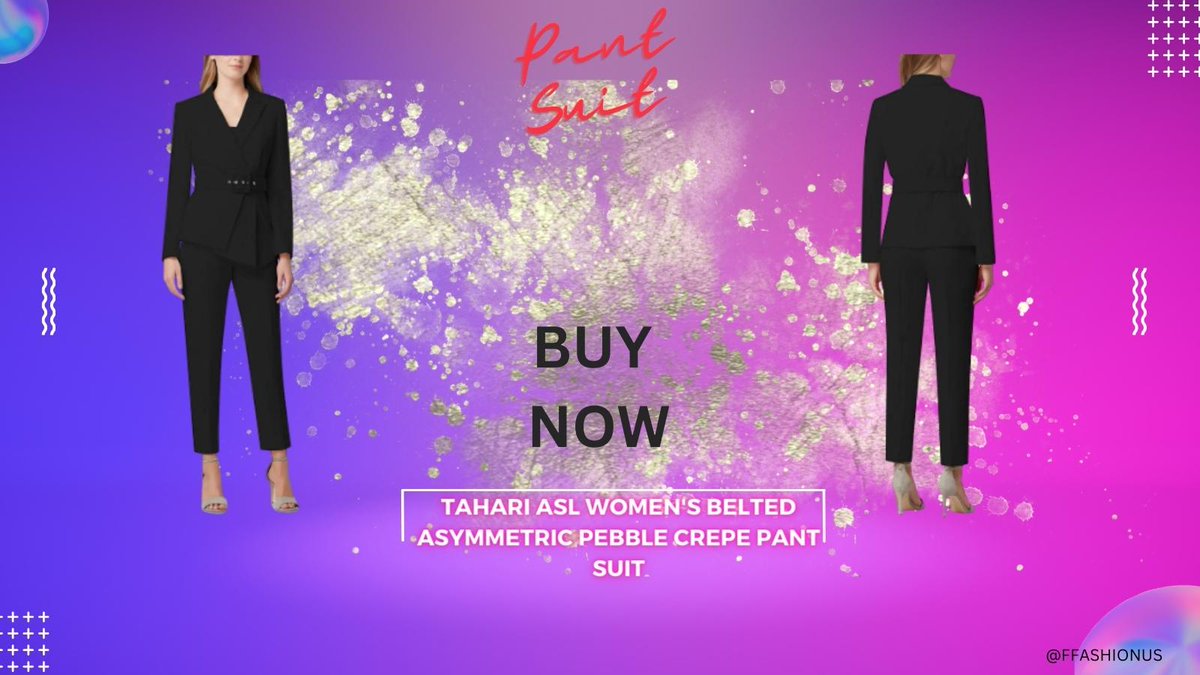 FfashionUs's tweet photo. Tahari ASL Women's Belted Asymmetric Pebble Crepe Pant Suit👖👕😍

@FfashionUs 

#fashiondress #dressesonline #fashionstyle #igfashion #dresslover #kidsfashionlifestyle #stylistlife #stylistlifestyle #stylistlifestyle #fashion #stylist #fashionkids #dress #watch #bag #glass https://t.co/ppXiOGxukv