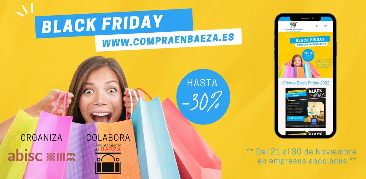 CAMPAÑA BLACK FRIDAY EN LOS COMERCIOS LOCALES DE BAEZA

Visita la web compraenbaeza.es para ver los establecimientos asociados a Abisc - CCA Baeza que se ha adherido con sus #promociones y #descuentos durante los días 21 a 30 de noviembre del 2022.