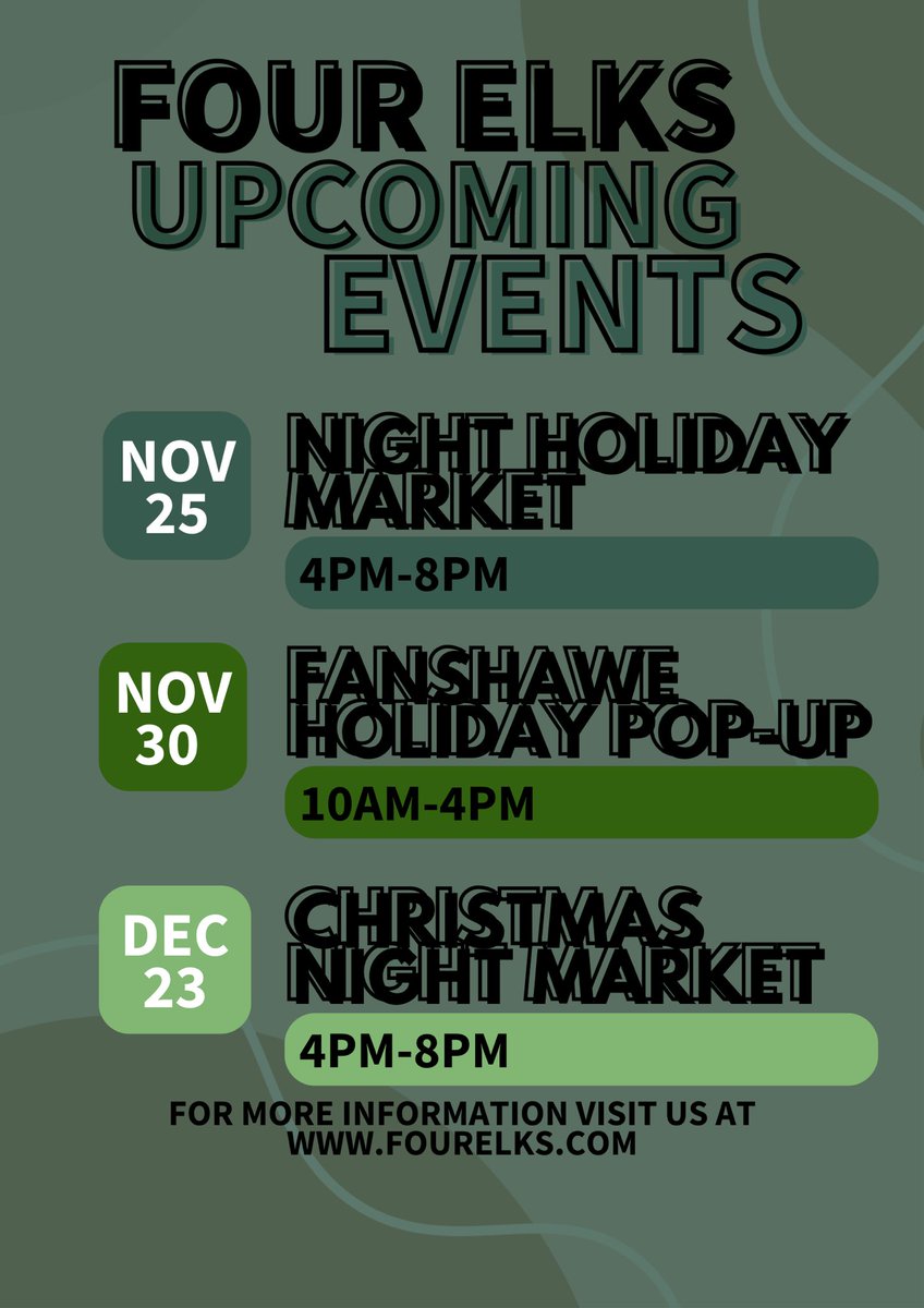 FourElks's tweet photo. UPCOMING EVENTS🙌🏼 #upcoming #shows #christmas2022 https://t.co/jXnbYX7o6h