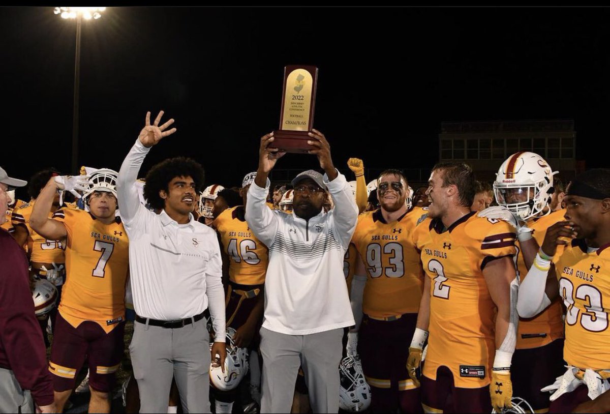 CoachMGibson's tweet photo. This team fought through a whole lot of adversity to finish 9-2. Through it all, continued and finished our goal of a fourth straight NJAC Chip. With a bitter ending this team will work with higher goals for next year. #ChampionsWearGold https://t.co/wrb32DzSxe
