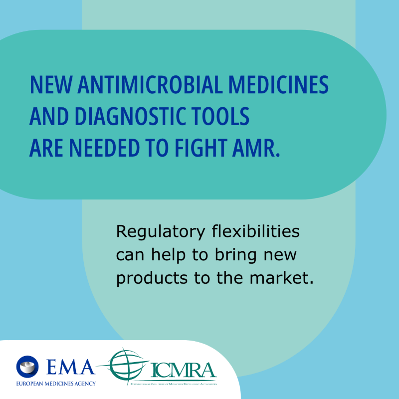 EMA_News's tweet photo. #JustPublished!

Global medicine regulators share best practices to combat #AntimicrobialResistance, a silent pandemic.

Read the latest #ICMRA report now: 

#AMR #WAAW #ICMRA