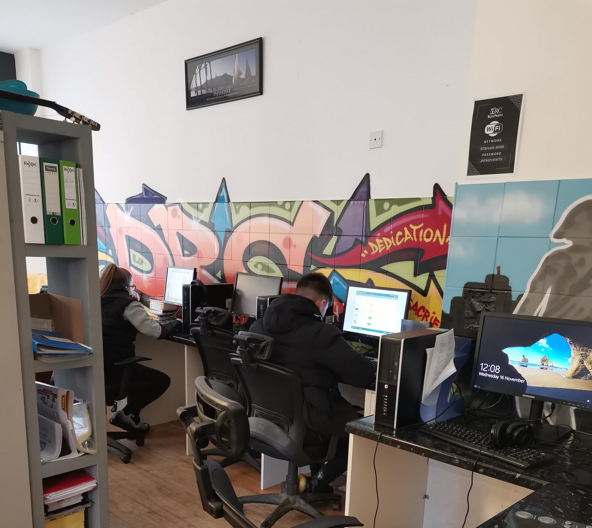 DRCYouthProject's tweet photo. Office training suite busy as per usual. If we are not offering accredited training we are giving young people advice or advocating on their behalf. We have noticed that we are getting busier by the month. #Safespace #warmspace #mentoring #Training #acreditation #skills #advice https://t.co/9FYam7hTDb