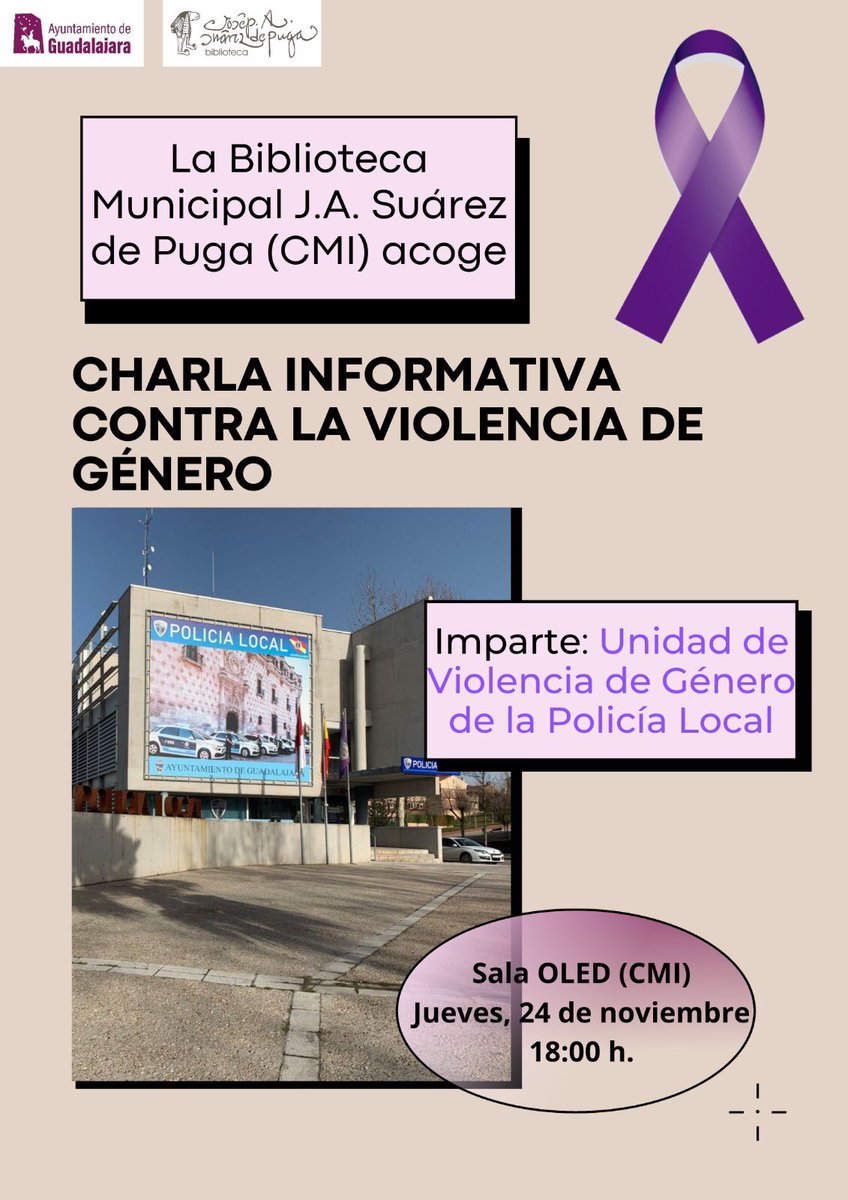 CineclubAlcarre's tweet photo. Como nos gusta cuando las bibliotecas asumen el papel que tienen como dinamizadoras y van más allá de los libros. Véase de ejemplo la Biblioteca municipal José Antonio Suárez de Puga y su conpromiso contra la violencia de género. #25Noviembre @bibsuarezdepuga #masquelibros https://t.co/eIr81xQvdk