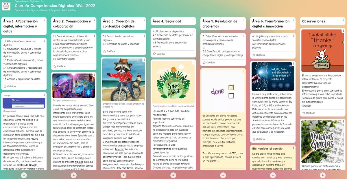 CoDigPep's tweet photo. 🎯Finalizado con éxito el curso de Competencias Digitales para PEPs impartido en #DIVAL, basado en el Marco del #INAP, compartimos con autorización de alumn@s sus conclusiones. Enhorabuena, vuestro trabajo ha sido excelente !!!  
Podéis consultarlo ⬇️⬇️⬇️
https://t.co/Y3OMVogOdL https://t.co/BO0AGWiuWf