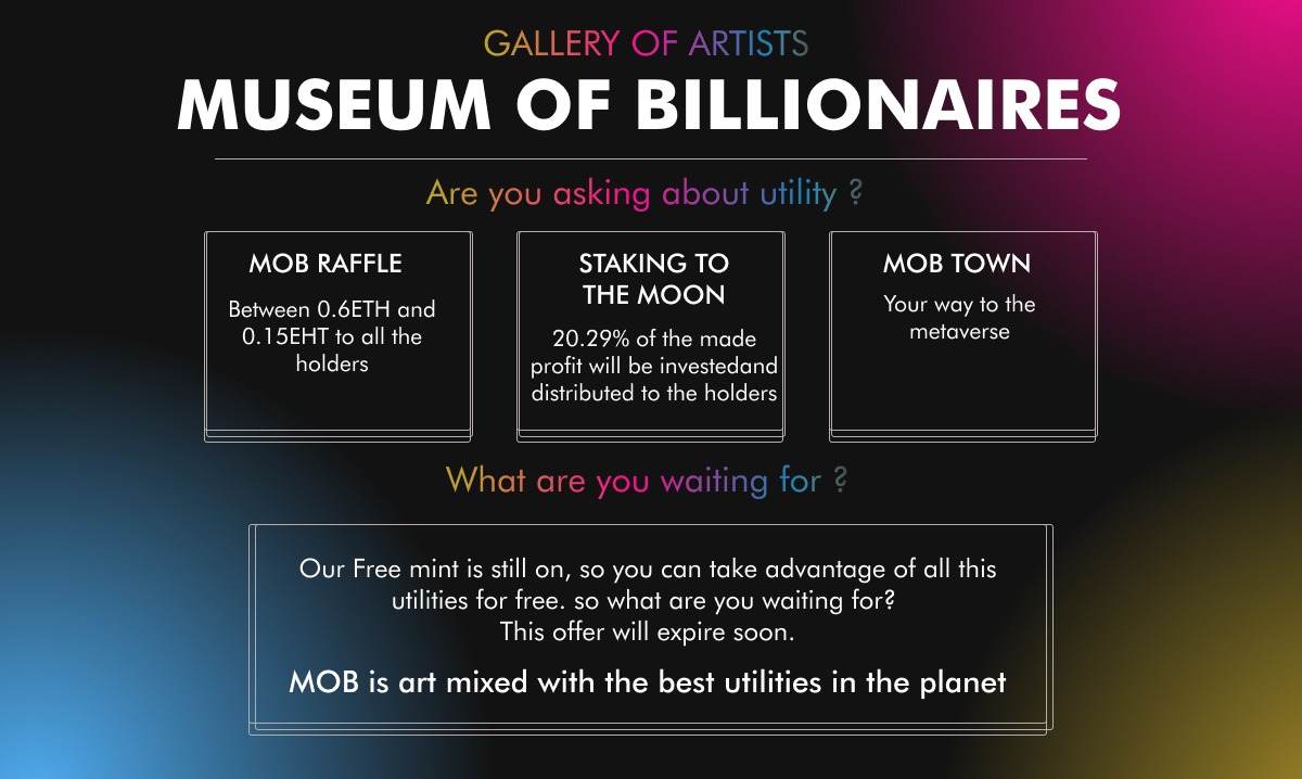 GalleryOfArtist's tweet photo. Are you ready for the best utility in the planet ? 🔥
Mint is for free dude 
this is not happening everyday 🤝
Mint Is From Here : https://t.co/DN2PAWfQlg

#NFTCommuinity #NFTs 
#NFT #NFTs #NFTGiveaways #Whitelist #NFTCollection #nftcollector #ETH #EthereumNFTs 
#Etherum #NFTs https://t.co/vI92ZbYgWS
