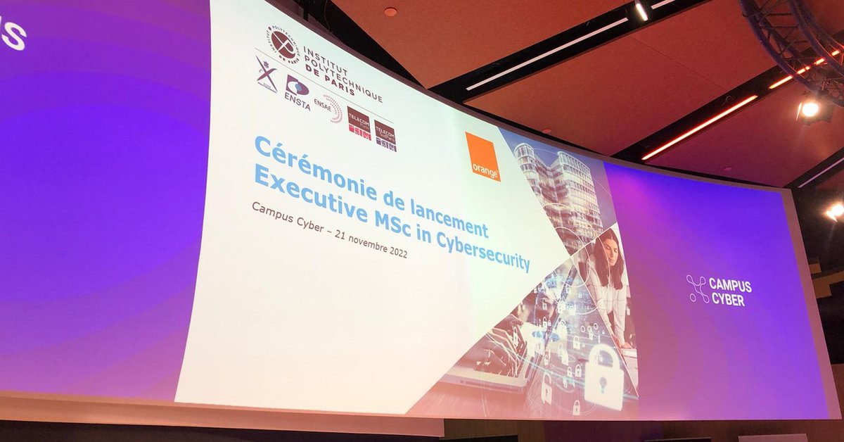 presseorange's tweet photo. [CP] @IP_Paris_ et @Orange annoncent le lancement du premier programme diplômant « Executive MSc in Cybersecurity » destiné aux cadres opérationnels de la #cybersécurité.

#ExecMScCybersecurity #IPParis