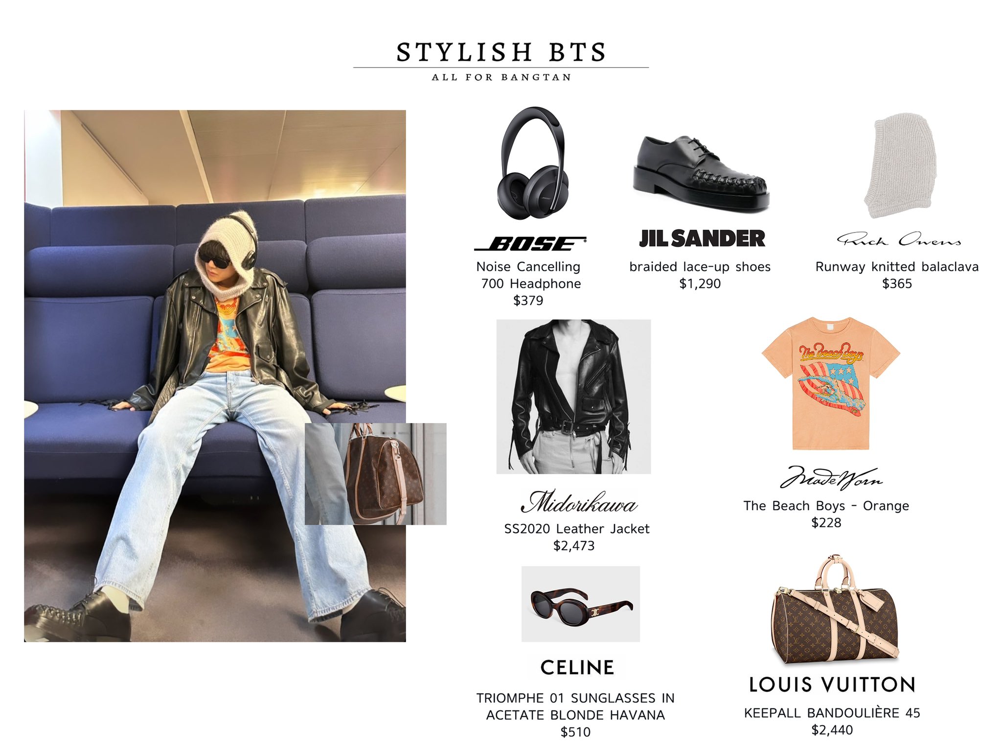 Stylish·BTS on X: 221120 #BTS V Arrived at Incheon International Airport # TAEHYUNG Bose，Jil Sander，Rick Owens，Midorikawa，Madeworn，Celine，Louis Vuitton  #방탄소년단 @BTS_twt  / X