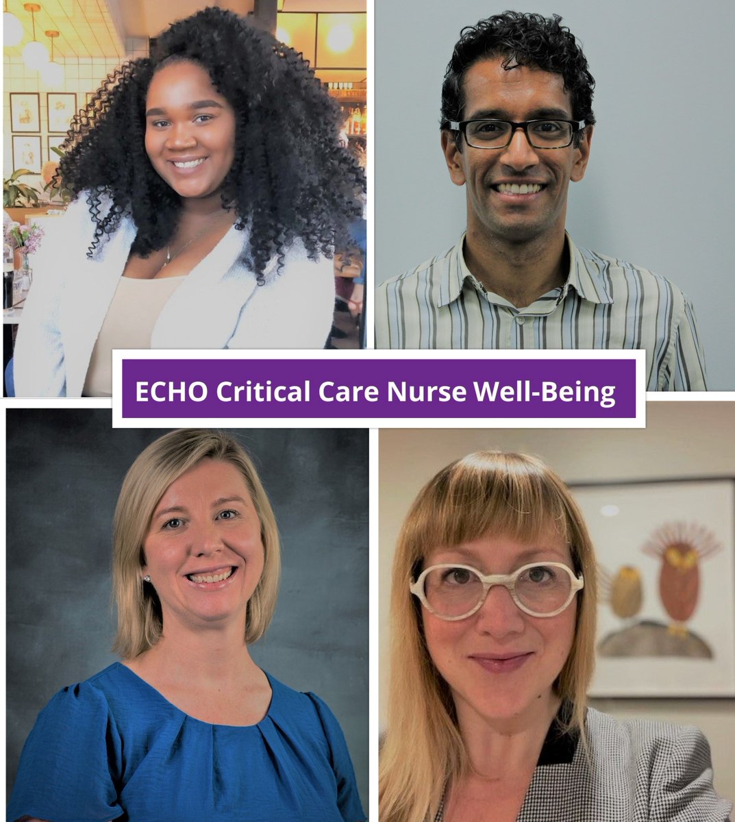 Meet a few of our amazing experts of the ECHO CCNWB Hub Team. Pictured from L-R are Daidre-Ann Reece, Kevin Rodrigues, Kathleen Sheehan, and Suze Berkhout. 
Join us this Friday to engage in a discussion on processing grief and loss! Register here - edc.camhx.ca/redcap/surveys…