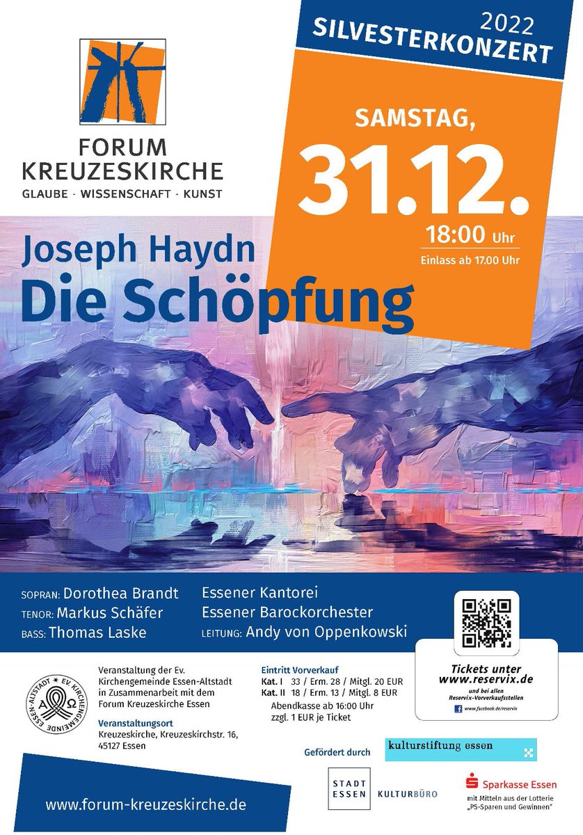 AOppenkowski's tweet photo. Finally a concert on New Years Eve again. #kreuzeskirche #kreuzeskircheessen #essenaltstadt #stadtessen #essencity #silvesterkonzert #oratorium #oratory #haydn #josephhaydn #schöpfung #creation #essenerkantorei #essenerbarockorchester #chor #chorkonzert #chormusik #choir #nature https://t.co/b2DANDE0VI