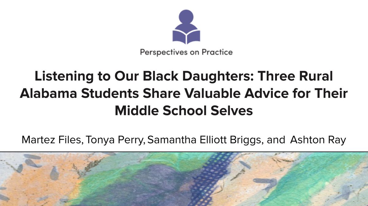 Martez Files, <a href="/tperry5280/">Tonya</a>, Samantha Elliott Briggs, &amp; Ashton Ray describe a useful intervention that prizes &amp; prioritizes what young Black women have to say about this world &amp; their positions in it. Read this open-access piece here: library.ncte.org/journals/la/is… #NCTEvillage