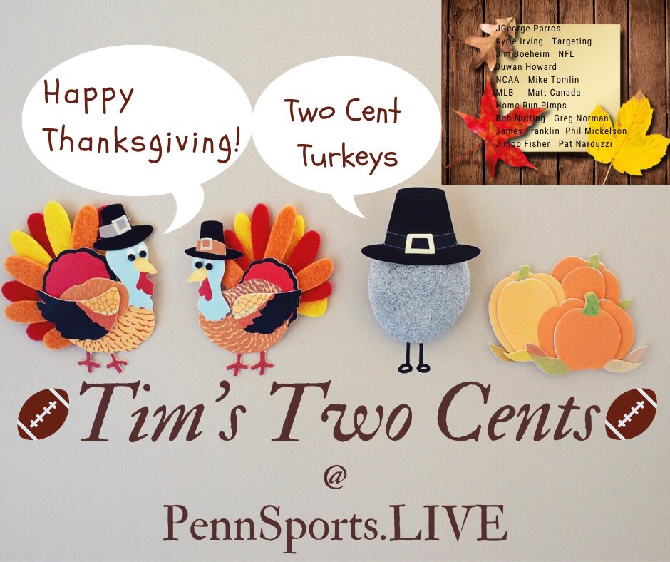 TrojanTim66's tweet photo. #TimsTwoCents @pennsportslive It’s that time! @TrojanTim66 hands out his #TwoCentTurkeys to people/things that annoy him in the world of #sports. #TwoCentTakes on #Steelers & more, a moving #ShinyPenny, & #FinalThought on a tremendous Saturday of #CollegeFootball. #JustMyTwoCents https://t.co/d9PDw4cLMc