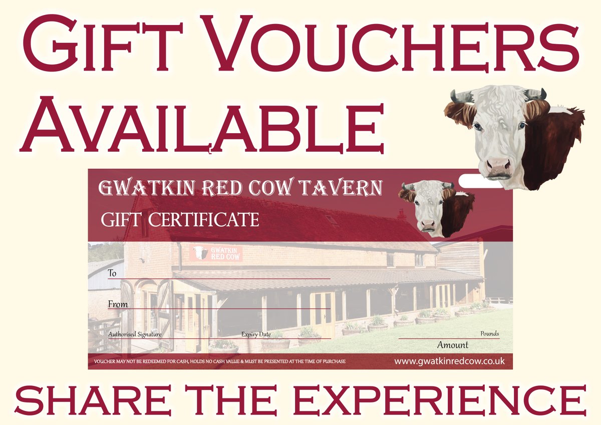 Treat family or friends to a meal to remember at Gwatkin Red Cow. Gift vouchers are available to purchase now in our restaurant or cider shop.