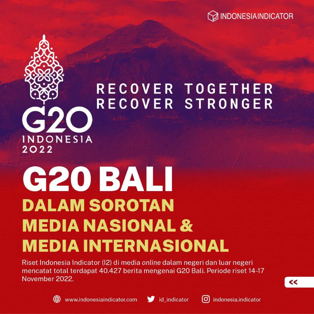 id_indicator's tweet photo. Masih terasa gegap gempita KTT G20 Bali hingga hari ini. Tapi, siapa ya kira-kira figur yang menjadi top influencer pemberitaan G20 dalam riset #Datamin sepanjang  14-17 November 2022?

Cek info #Datamin kali ini yuk!

#IndonesiaIndicator #G20Bali #G20 #KTTG20 https://t.co/IS6FbwS3Nq