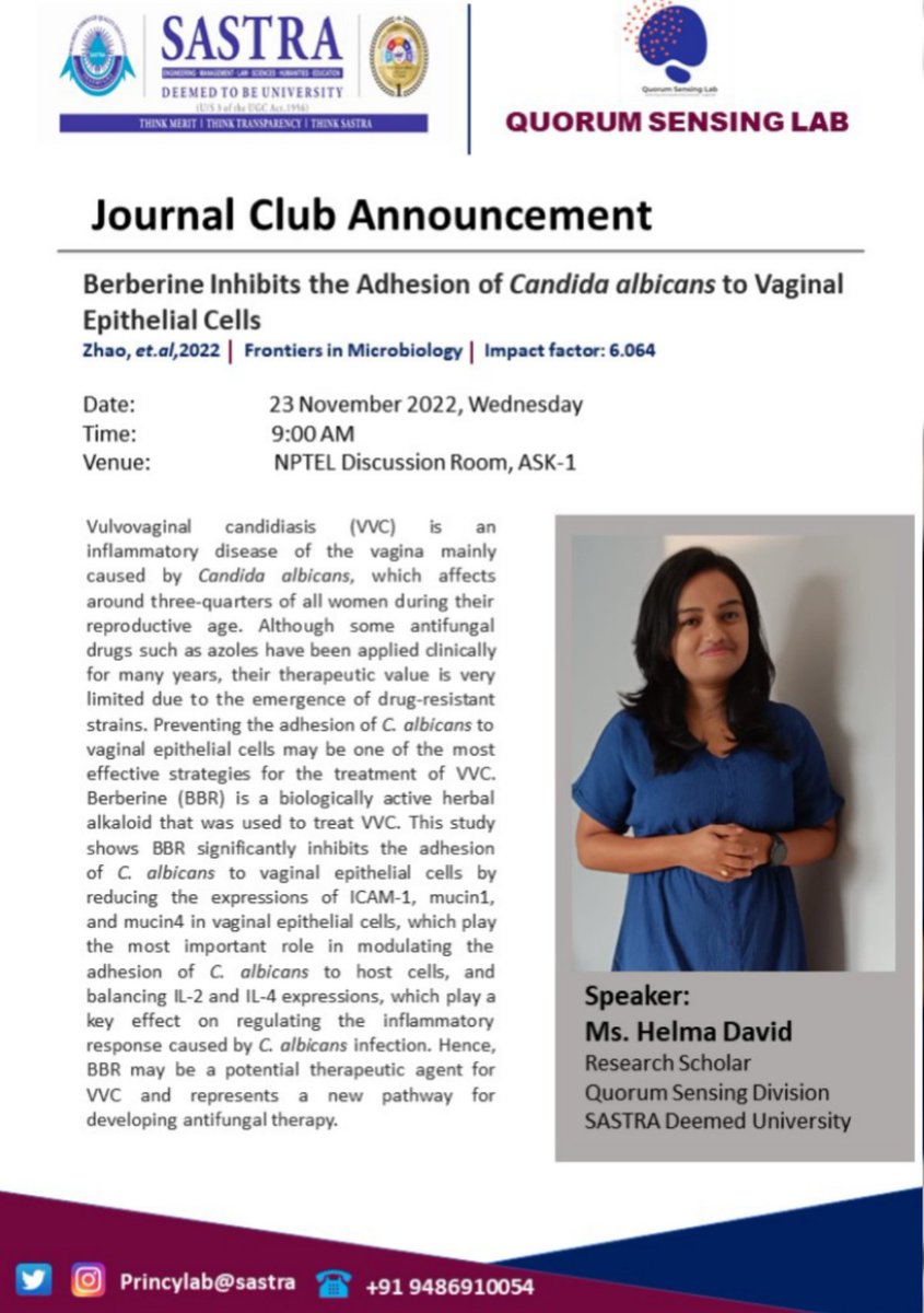Looking forward to another thought promoting discussion on #vaginalcandidiasis #qslsastra #qslite