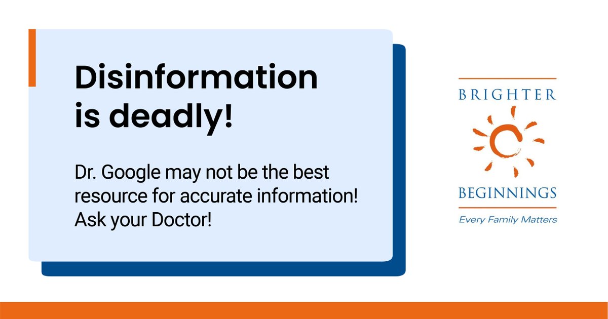 Disinformation is deadly!
Medical professionals agree, getting vaccinated and boosted is the best thing you can do right now for you and your children! 

For more information visit:
brighter-beginnings.org/covid-19-resou…