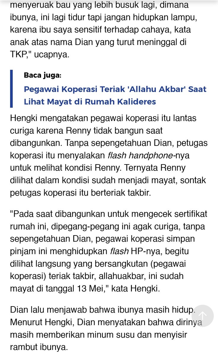 HabisNontonFilm's tweet photo. Baca berita kasus Keluarga Kalideres ini serem bener.

Si Ibu sudah lama jadi mayat, tapi anaknya masih ngasih minum &amp; menyisirin. Sampai dia sendiri meninggal juga 😨

Ngeri banget, kayak kasus2 di dokumenter Unsolved Mysteries. Semoga semuanya terungkap.
https://t.co/pdTJ8M4gat https://t.co/N7EsbvWdoc