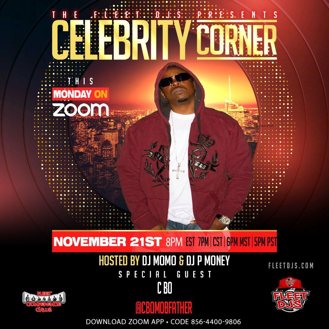 tnfleetdjs's tweet photo. Monday  it’s goin dooooown 🔥🔥🔥🔥 At 8pm est @FleetDjs Present Celebrity Corner Hosted by  @djpmoneynyc 🎤 &amp;  @djmomo420 with Special Guest @cbomobfather Virtual Q&amp;A on @Zoom 💻 If you have any questions you like to ask @Fleetdjs or 🎯 Email fleetconferencecall@gmail.com https://t.co/m5AjrSccsE
