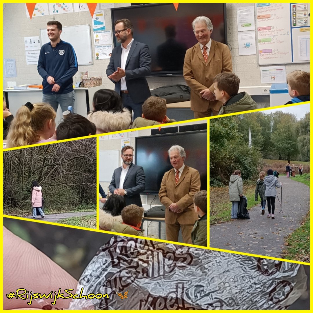 ErikvdVeer's tweet photo. Wethouder @MarkWitGL en de Rijswijkse Klimaatburgemeester Hans Thiebou geven startsein voor de #Afvalrace'22-'23 bij de winnaars van vorig jaar de Wethouder Brederodeschool. Ook nu gaan Rijswijkse basisscholen weer de strijd aan voor een schone schoolomgeving.
#rijswijkschoon ๐ฆ https://t.co/M6zsVCgQ82