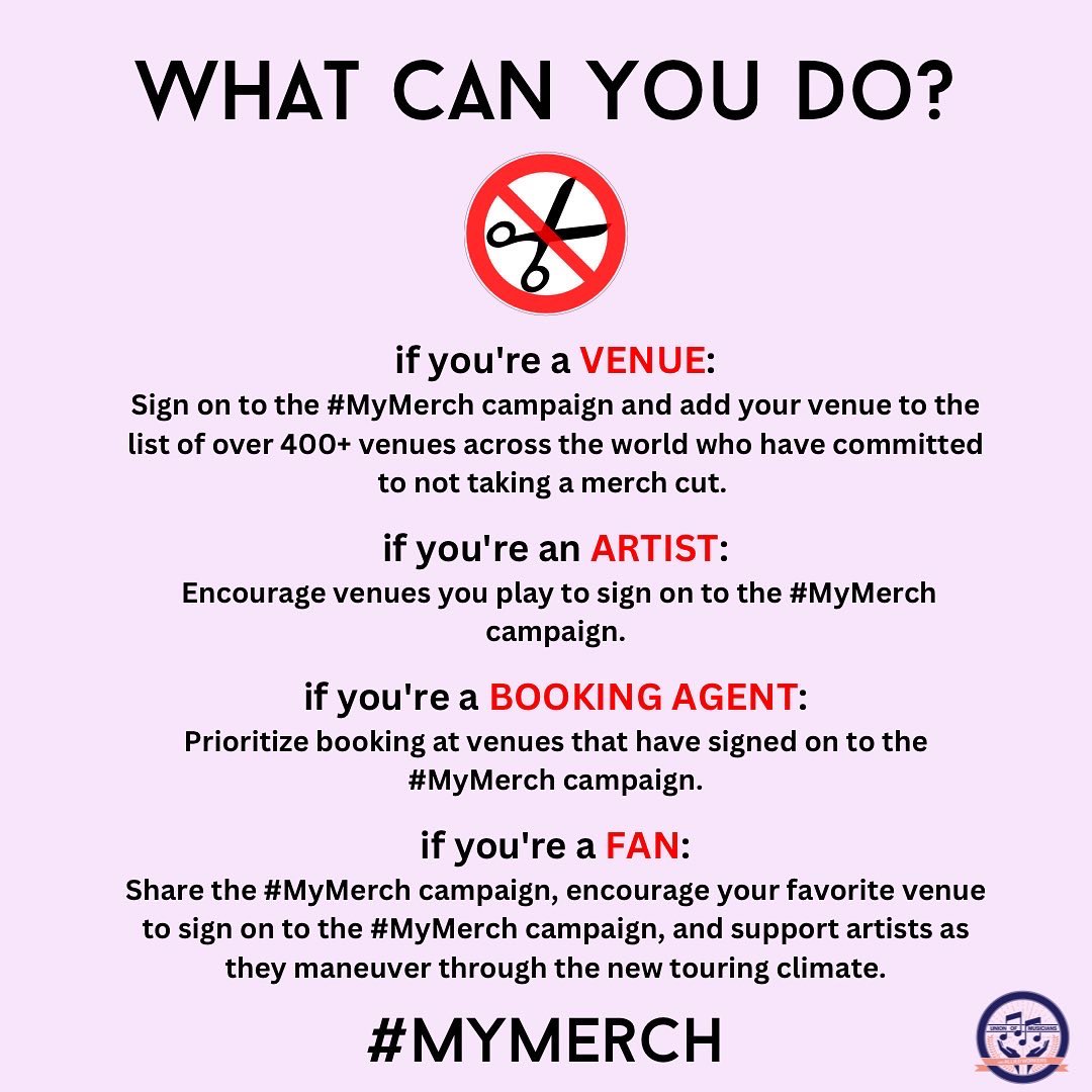 Introducing our new campaign in collaboration with @FeaturedArtists and @cadenceweapon : #MyMerch 💯 Venues: link in bio to join the database of over 400 #MyMerch venues. Artists: link in bio to tell your #MyMerch story (can be anonymous if preferred).