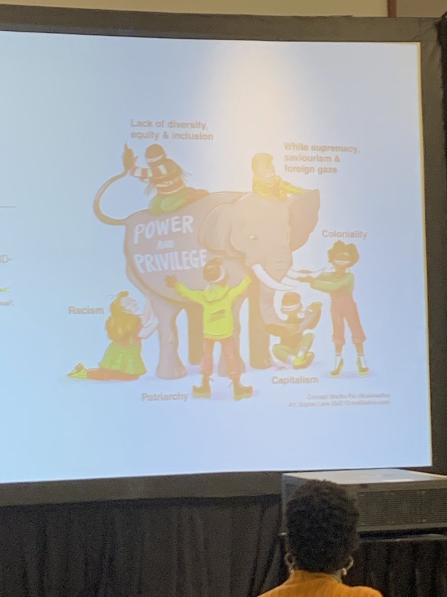 @paimadhu: « 70% of #HIC people dominate in #globalhealth, how do we tackle power asymmetry » for more justice? How can « we as privileged people » work more from charity to #Rights? Get trained on #allyship & #antioppression? » @sanixto 
 
#CCGH2022 @CAGH_ACSM @omenkac @shawnaoh