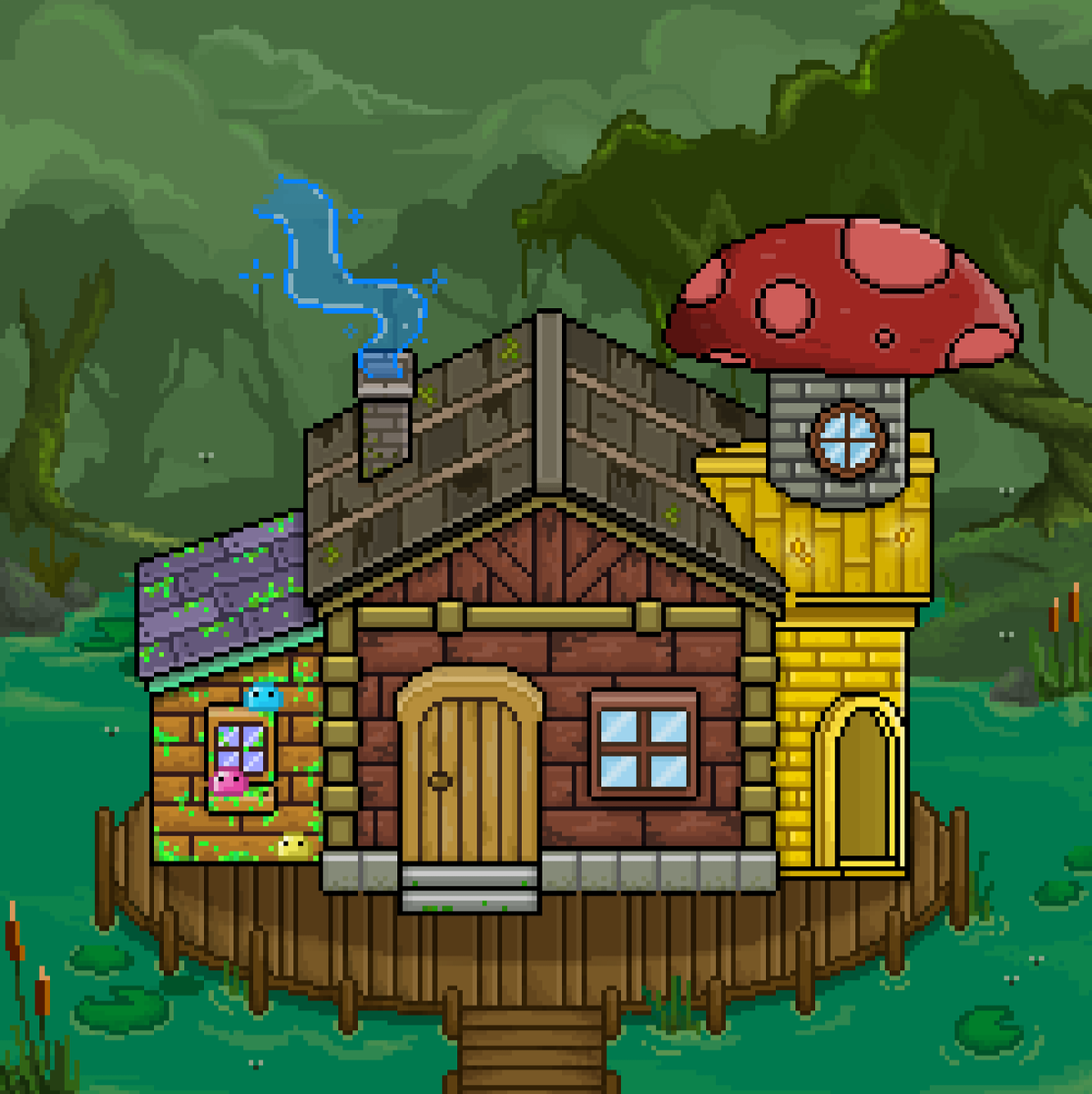 beejhayz's tweet photo. Some gold wood, some bufo wood, some redwood and two portions of pine wood. I present my #toadpad to you @toadstoolzNFT https://t.co/vA0o6VSDAM