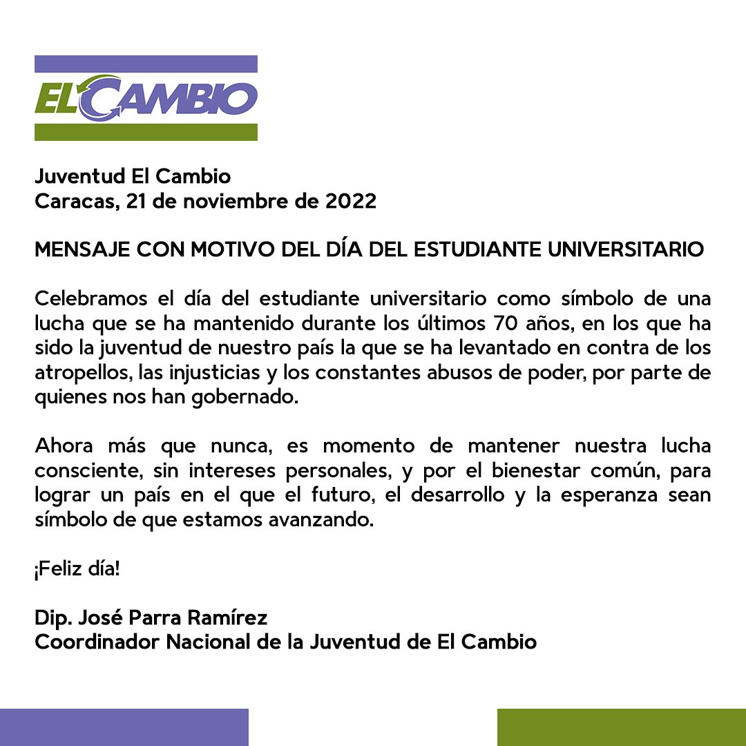 jparrave's tweet photo. #21Nov | Día del estudiante universitario en Venezuela 🇻🇪 https://t.co/dlBmw7goah