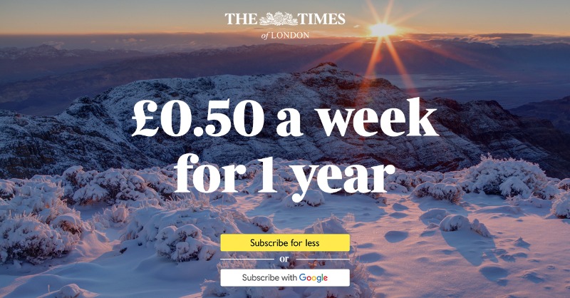thetimes's tweet photo. Enjoy unlimited access to all articles - just £0.50 a week for 1 year