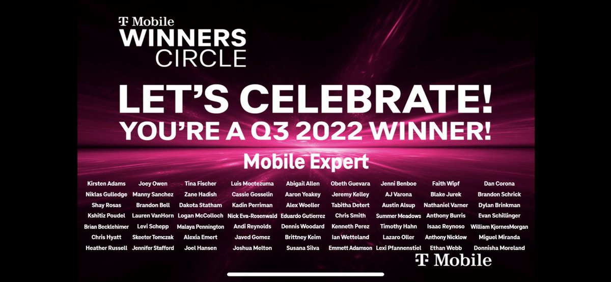 The Midwest SMRA team set a new record in the number of Mobile Expert WC quarterly winners!  Congratulations to all 63 Q3 winners! We are building something special in SMRA and all of you have contributed in a big way to our success!  Thank you for all the hard work!