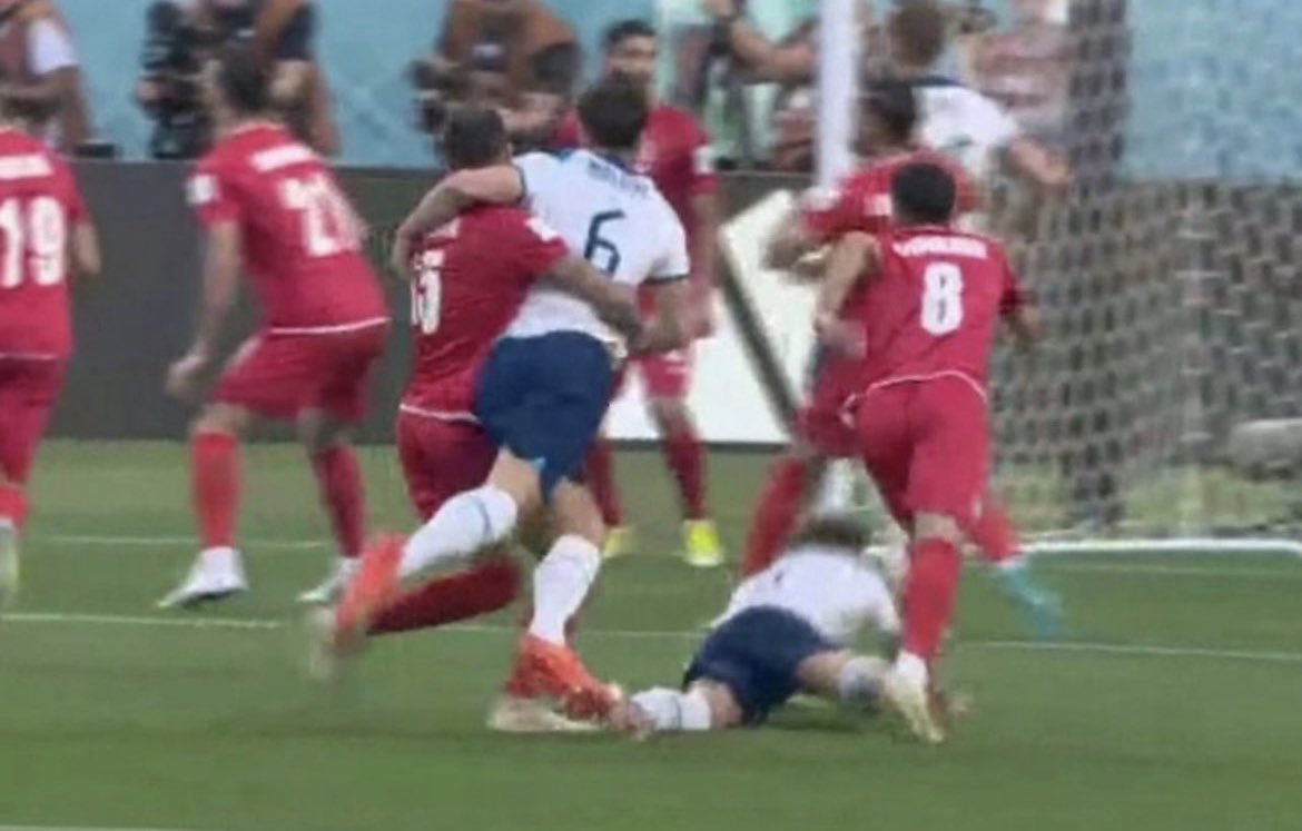 Boormski82's tweet photo. Ones a penalty the other is not 🤷🏼‍♂️ #var #FIFAWorldCup #ENGIRA https://t.co/taKwy37OKg