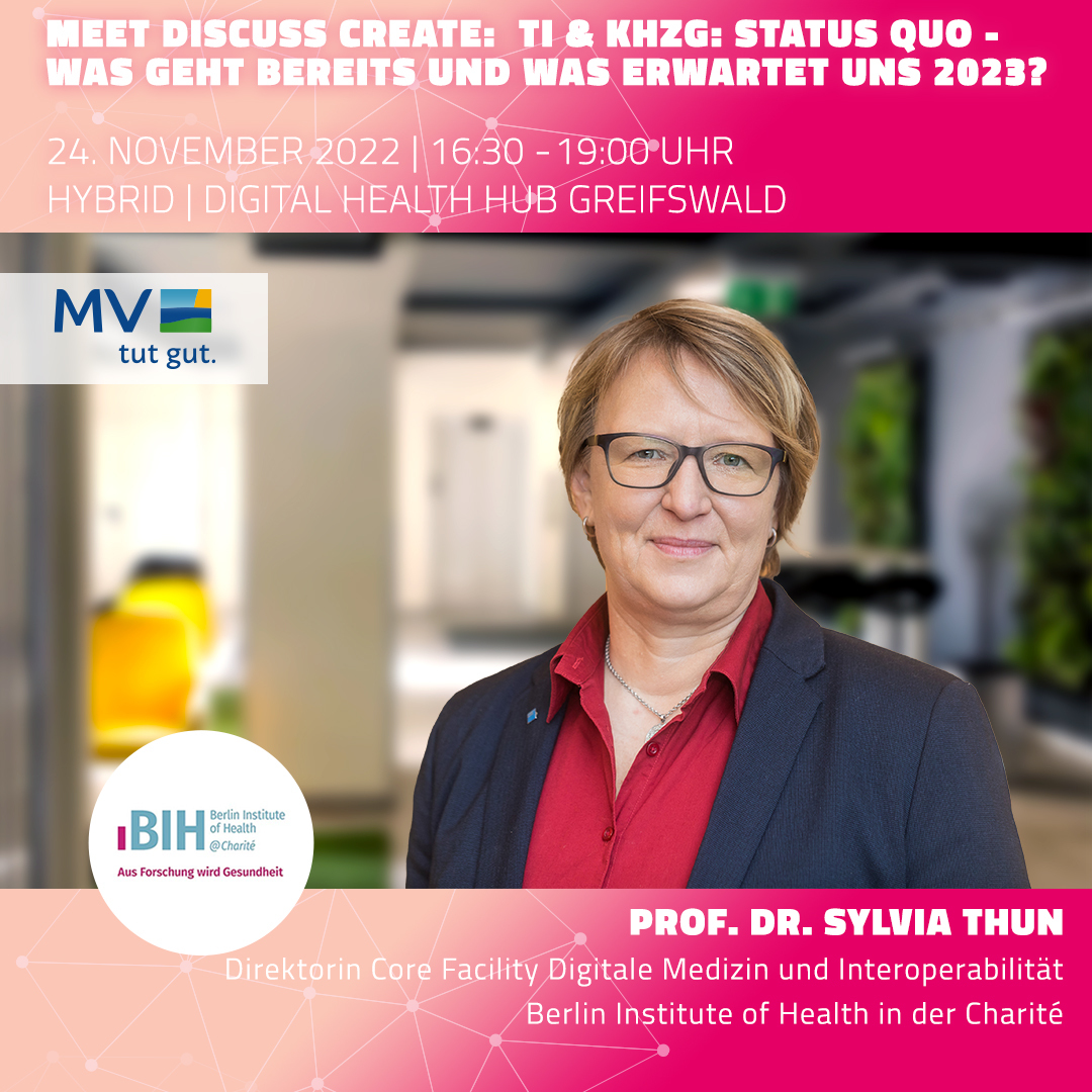 dhhgreifswald's tweet photo. ++Speakerin Nr. 7++ Prof. Dr. Sylvia Thun spricht über das KHZG als Beschleuniger für Interoperabilität.
Seid live dabei: https://t.co/sW0iTqlRb9
#digitalesMV #DigitalTransformation #Healthcare #Innovation #khzg #telematikinfrastruktur #DigitalHealthHub #DHHGreifswald https://t.co/3fnh0bDdZ4