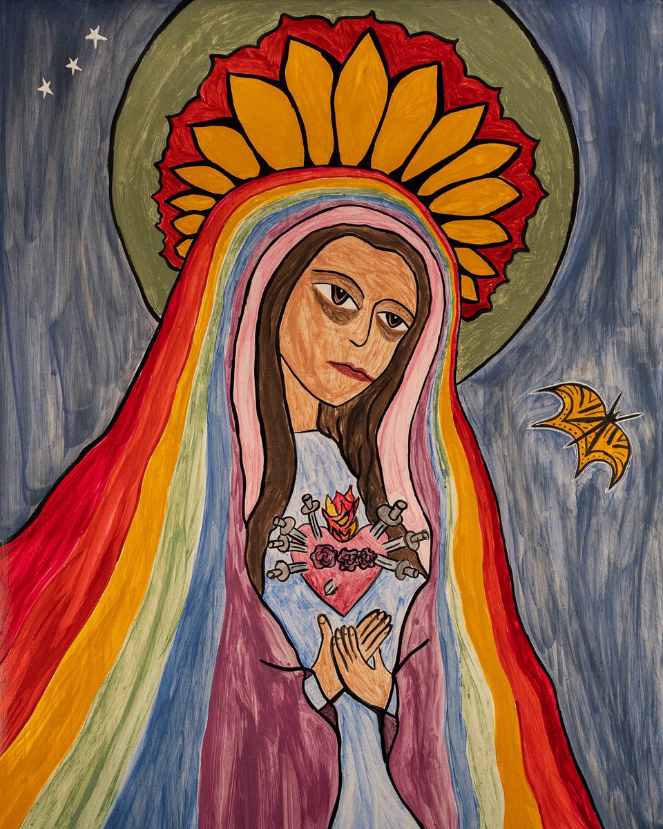 in remembrance. mourning violence. our lady of sorrows. natural watercolor on gesso, traditional spanish colonial style. painted by me, 2022. (and posted on my other socials yesterday) ⁣⁣⁣⁣⁣⁣⁣⁣⁣⁣⁣⁣⁣⁣⁣⁣⁣#ColoradoSprings ⁣ #endviolence⁣⁣⁣ #dayofremembrance