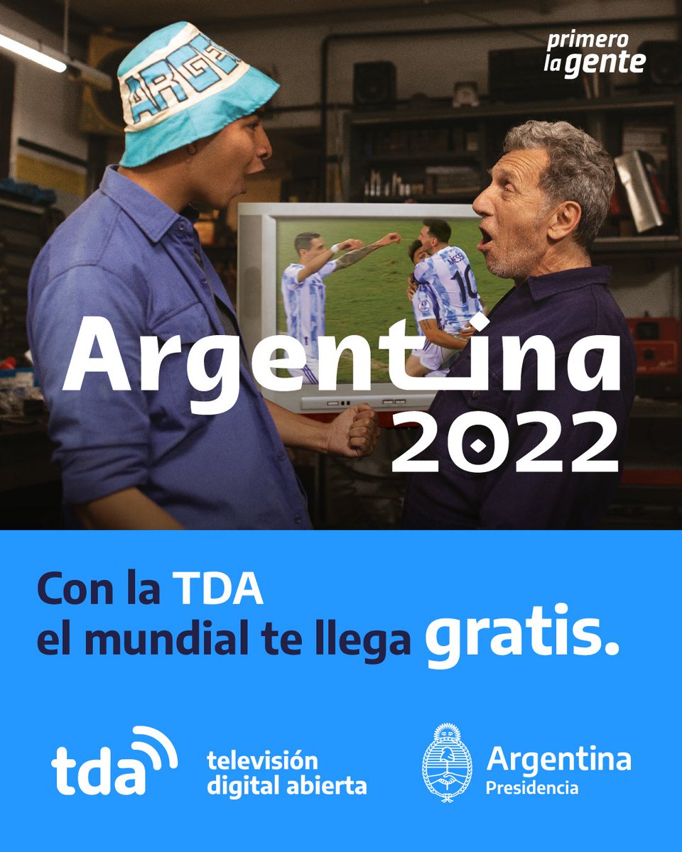 tdaargentina's tweet photo. Viví el Mundial con la Televisión Digital Abierta.
Mirá cómo 👉 https://t.co/IFozeNr5Gq https://t.co/LoPlKxJvWq