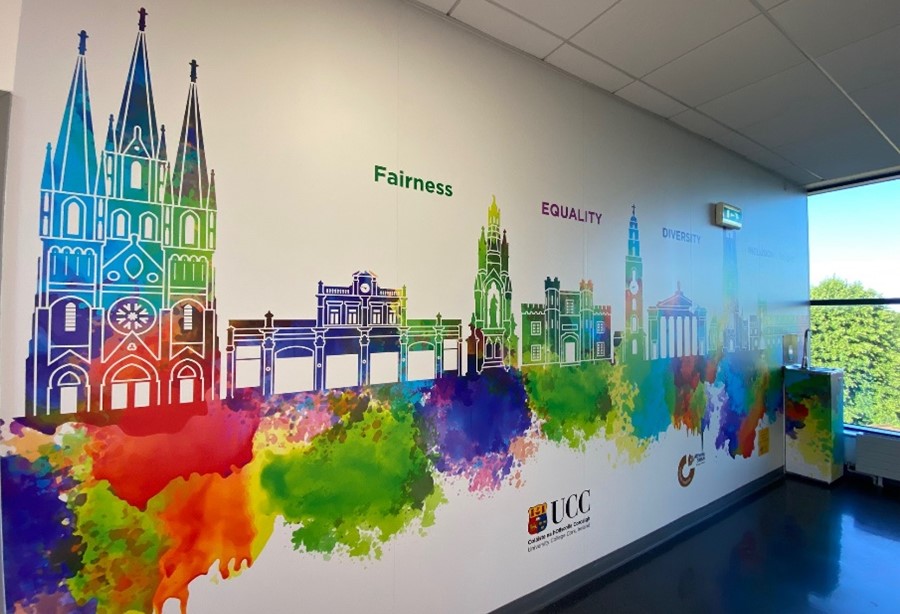 COMPETITION TIME!
In recognition of the School being awarded the #AthenaSwan Bronze Award, Professor Josephine Hegarty, Head of School, honored this prestigious award by commissioning this impressive wall art display, incorporating the three pillars of the Athena Swan philosophy: