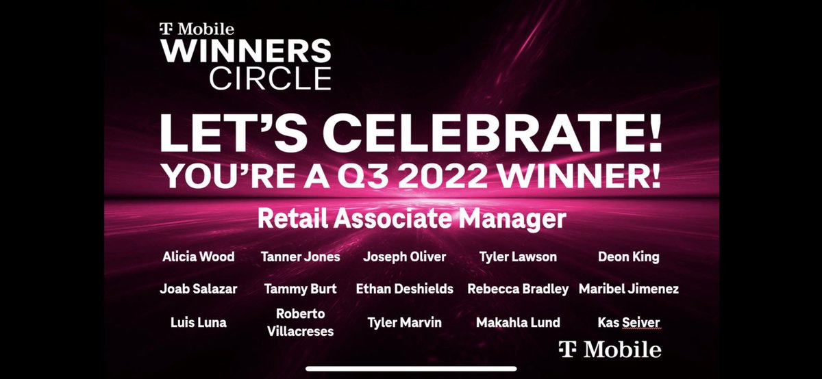 Huge congrats to the 15 Retail Associate Managers in Midwest for winning Winners Circle in Q3!  Thank you for your leadership and great execution in delivering results!