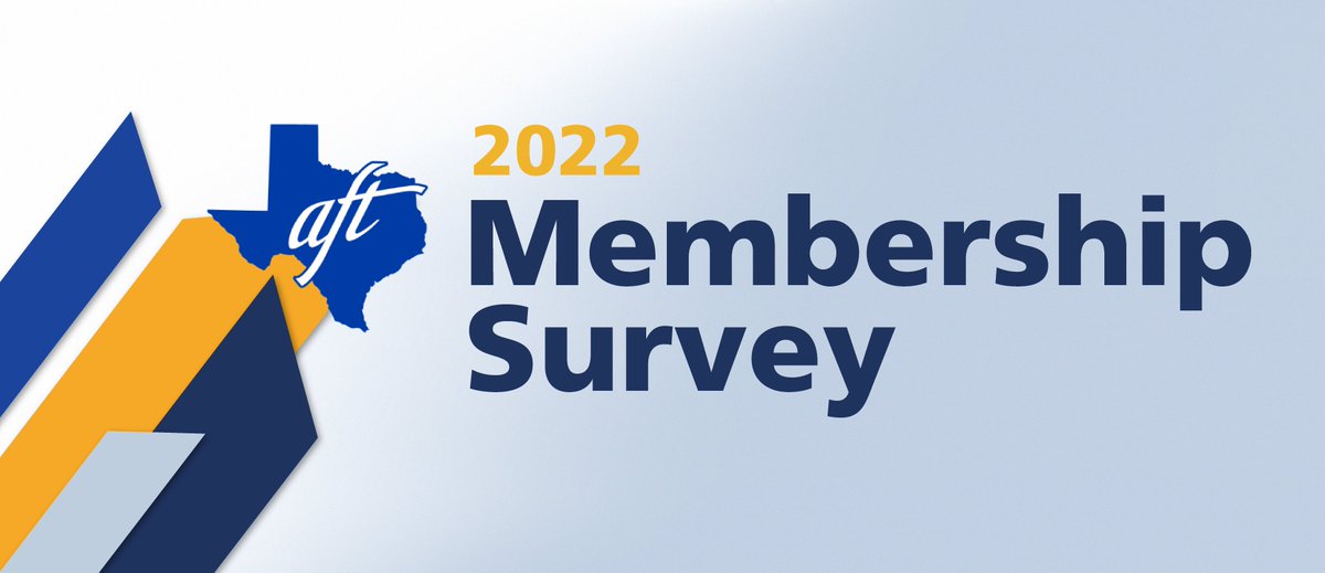 You made it to the holiday break! Texas AFT members: Can you take a few minutes to make your voice heard? Check your inbox for an email from us with the subject line '2022 Membership Survey.' Every member who completes the survey by Dec. 9 will be entered to win a gift card!