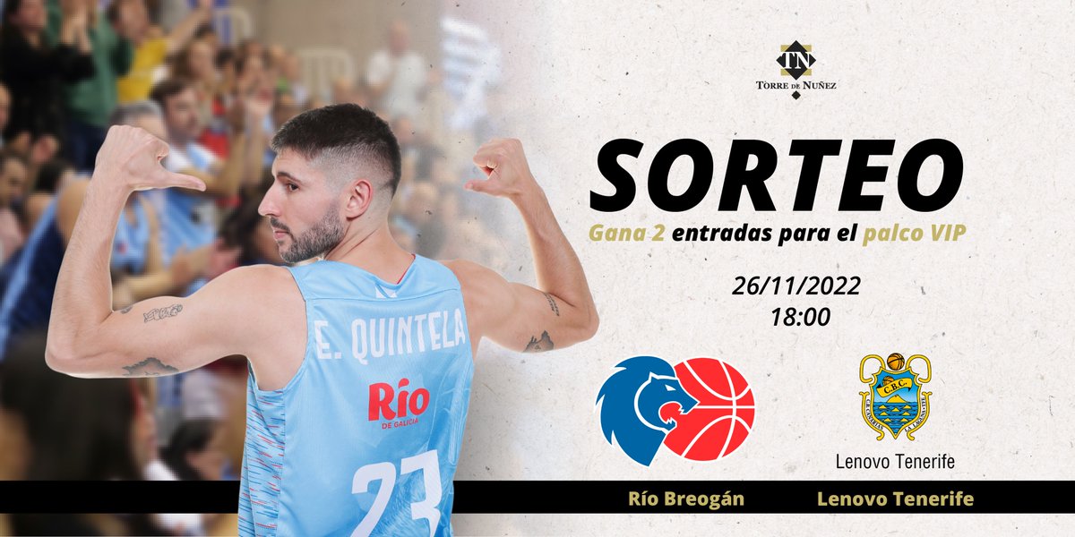 torredenunez's tweet photo. 🎟️​🏀​ SORTEO ENTRADAS ​🏀🎟️​
 
¿Quieres ganar 2️⃣​ entradas para el partido del @cbbreogan este fin de semana?
 
👉🏻 Sigue a @torredenunez 
👉🏻 ​Haz RT
👉🏻 Menciona al amigo con el que irías al Pazo
 
#torredenúñez #sorteo #patrocinio https://t.co/XtkJhhbDiU