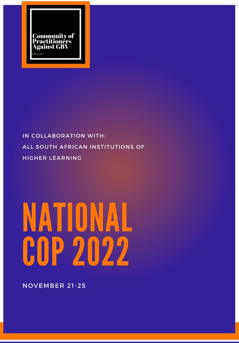 Exccited for the student COP happening in Cape Town with representatives from UCT, UWC, NMU, WSU, MUT, SPU, SU, UFH &amp; UniZulu as we gather to say #UniversitiesAgainstGBV 
#WeRememberXolileMbatha 

We look forward to a fruitful week.