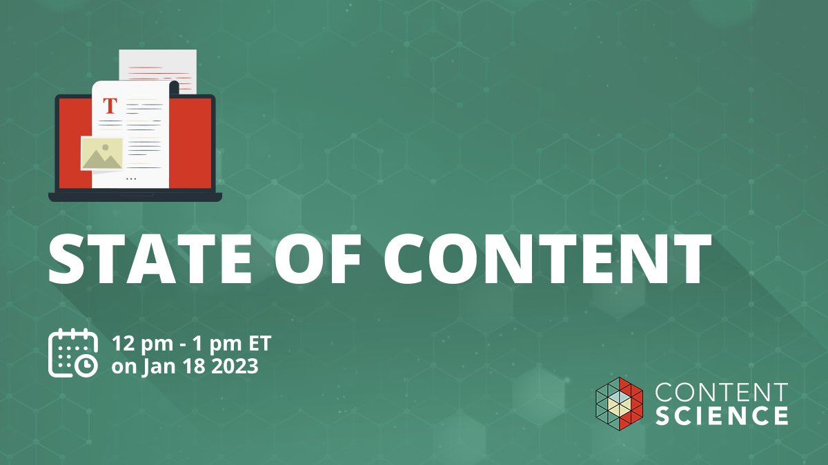 ContentWRX's tweet photo. There's a lot that can change in a year. Take a look back on the state of content in 2022 with an eye toward what it means for 2023 in this webinar with @leenjones:
#contentstrategy #contenteffectiveness
https://t.co/tVB52Fh52n https://t.co/R708s10F6X