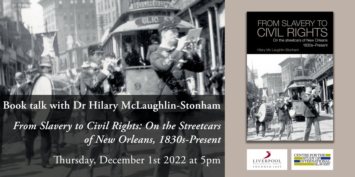 LivUniPress's tweet photo. EVENT: Join @CSISlavery and LUP at @Kuumba_Imani on Thursday 1st December for our latest book talk. Hilary McLaughlin-Stonham will be discussing her recent #OA book 'From Slavery to Civil Rights'.

Find out more and register for free here: https://t.co/NmzdKrVu2w #slaverystudies https://t.co/oAY9D4WFgO