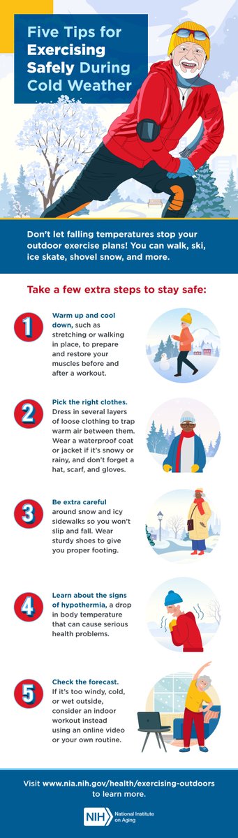 Avoid serious health problems when exercising in cold weather. Read these tips to stay safe. go.usa.gov/xtbDZ