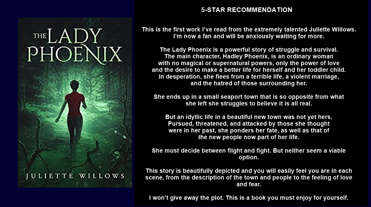 Good Morning Everyone!
Are you in the mood for an inspirational romance with a dash of heat?
Of course you are!
May I suggest THE LADY PHOENIX
By <a href="/JWillows_Author/">𝙹𝚞𝚕𝚒𝚎𝚝𝚝𝚎 𝚆𝚒𝚕𝚕𝚘𝚠𝚜</a> 
Juliette is an awesome #author
#WritingCommunity 
#readingcommunity #romancebooks #romancenovels #RomanceReaders
