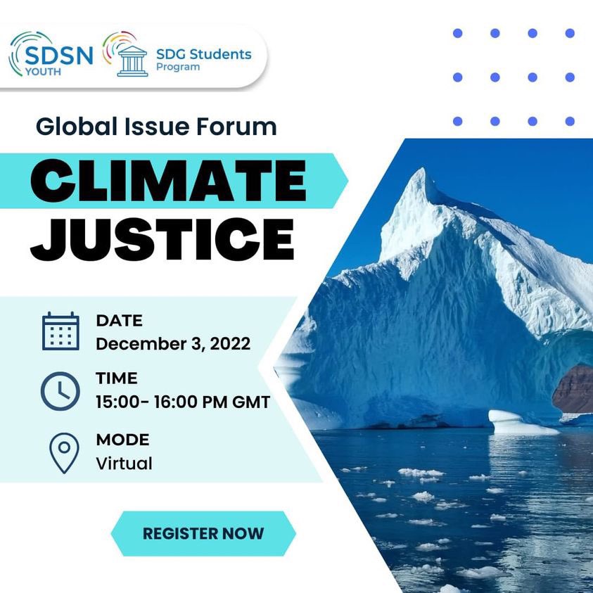 Through its latest COP27 GIF, the SSP, w/ the help of speakers, wishes to examine what barriers presently exist that hinder the deliverance of Climate Justice &amp; what can be done to overcome these barriers?

Join us for this event on 3rd December at 15:00 PM GMT

Link in bio