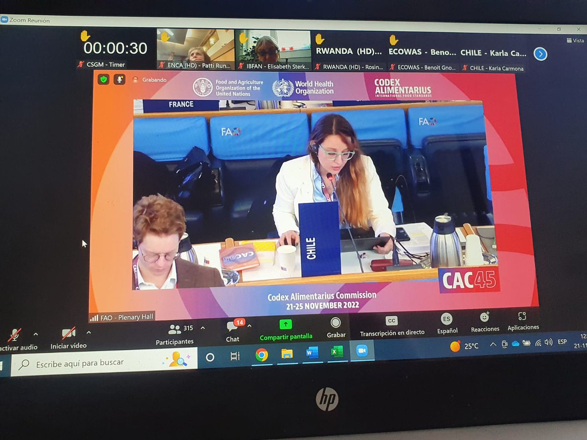 ACHIPIA's tweet photo. Cassandra Pacheco, Punto focal de Chile del @FAOWHOCodex, durante la plenaria de la Comisiรณn del Codex Alimentarius #cac45 en Roma. #telodijoachipia #inocuidadalimentaria https://t.co/AXQMQcwcn1