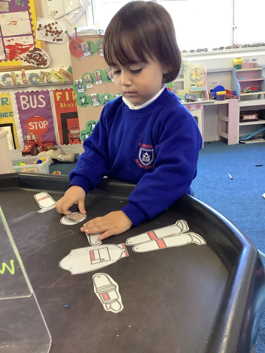 LangtonsInfant's tweet photo. This half term nursery have been learning about space. The children have taken part in lots of activities including making rockets with shapes. We even travelled to the moon in our very own space rocket in the classroom! 🌑🪐🔭🚀👩‍🚀 https://t.co/w64Suuh837