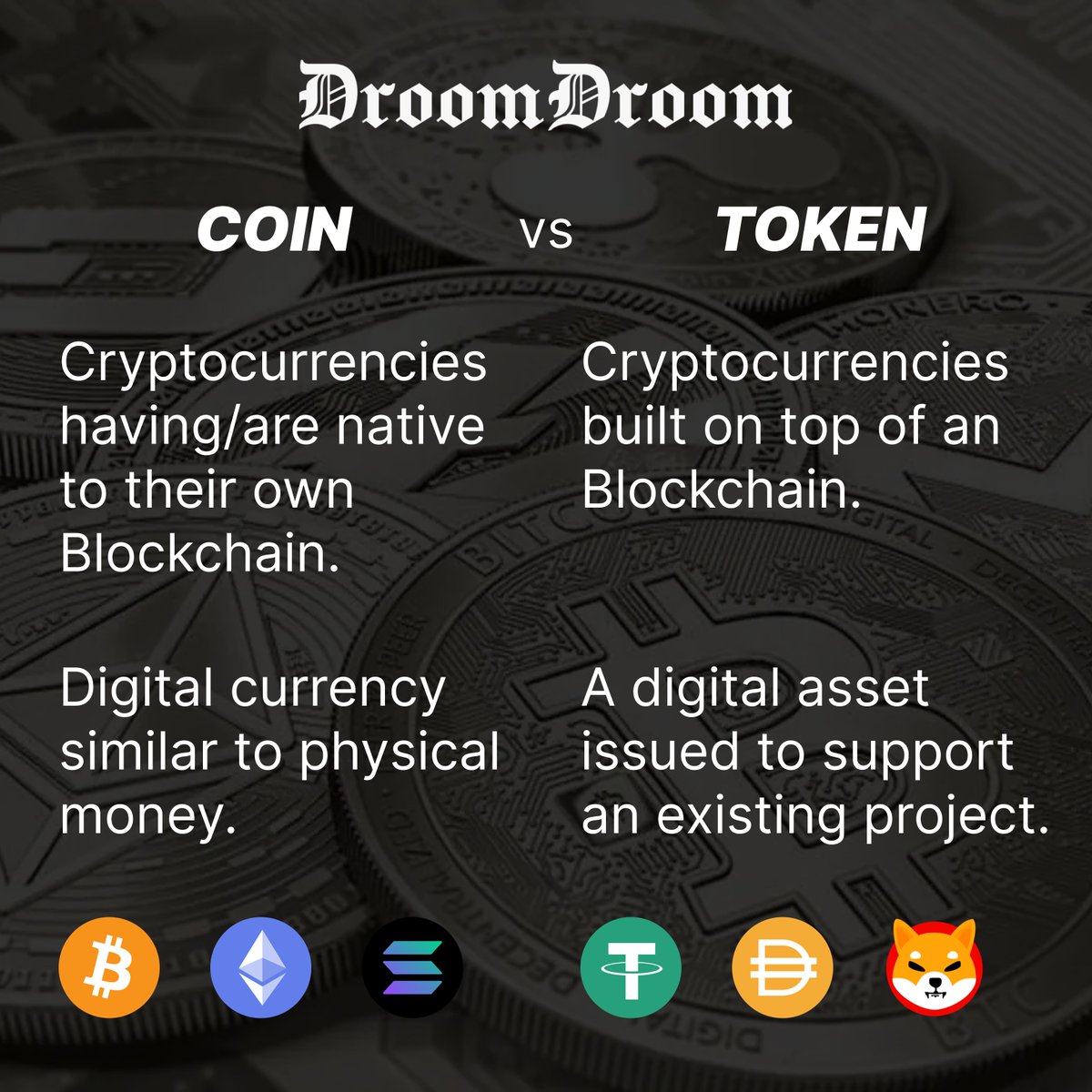 DroomDroom's tweet photo. What would you like to learn about next?
Let us know in the comments.
#blockchain #cryptocurrencies #btc #eth #droomdroom #token #coin #coinvstoken https://t.co/ydDcGVwilr