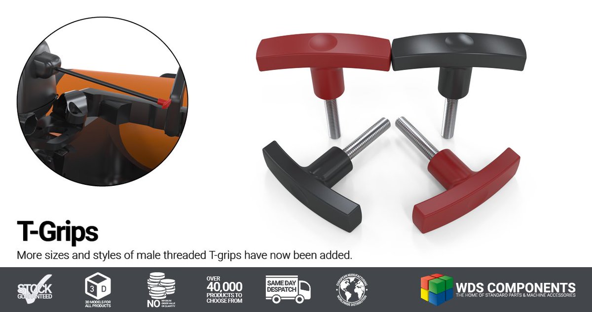 WDSComponents's tweet image. More sizes added! T-Knobs are excellent for manual pulling or lifting action as they provide an ergonomic handling surface. Our T-Knob male conversions provide excellent wear resistance. Click here for the range 👉 bit.ly/3T4Oqm9 #thandle #tknobmaleconversion #handles
